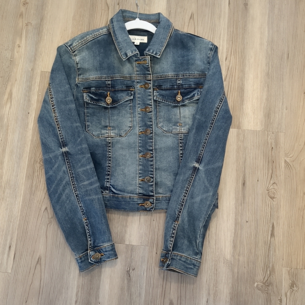 ‼️SALE LILA RYAN DENIM JEAN JACKET SIZE M BUTTON POCKETS EUC - Picture 9 of 12